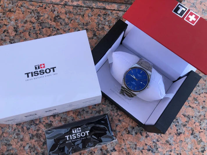 TISSOT PRX Blue Dial with Silver chain