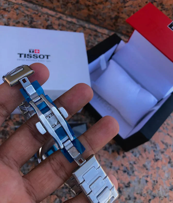 TISSOT PRX Blue Dial with Silver chain