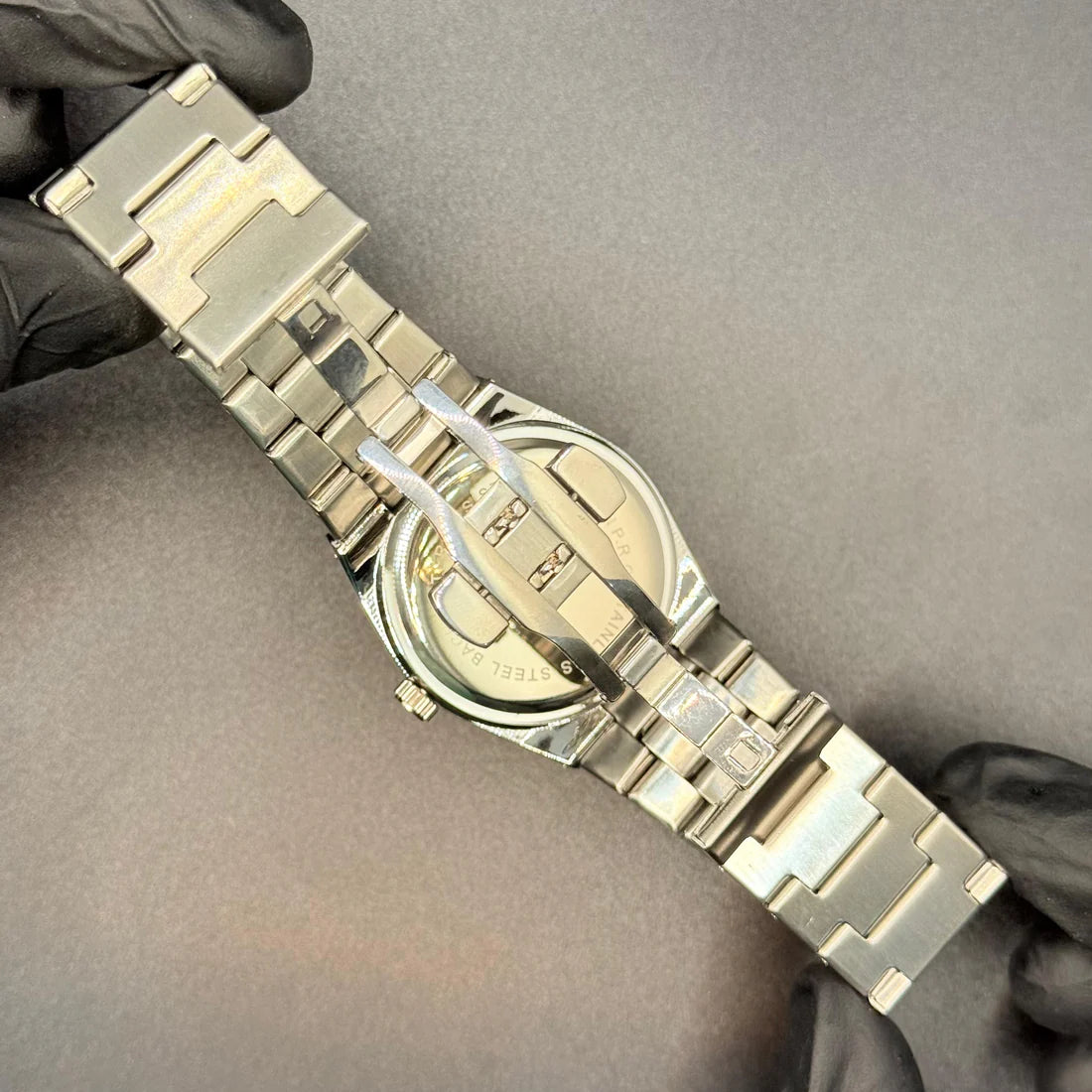 TISSOT PRX white dial with silver chain