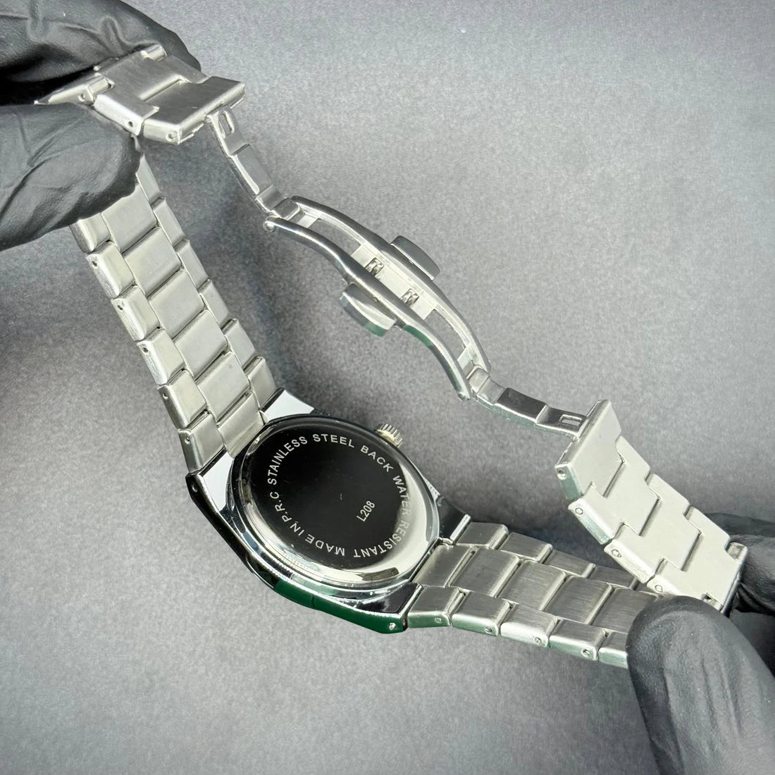 TISSOT PRX BLACK dial with silver chain